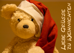 Weihnachtspostkarte Teddybär